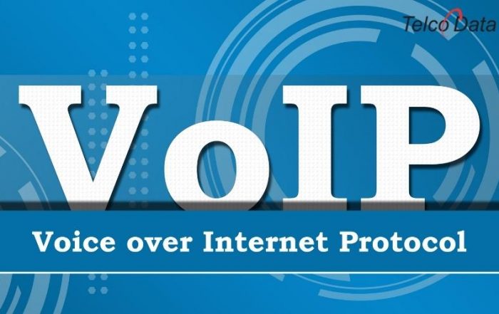 Graphic showing the meaning of VoIP (Voice over Internet Protocol).